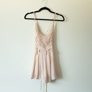 Light pink lace / crochet romper